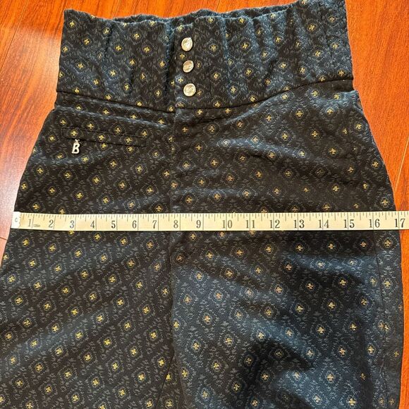 Bogner Lot Vintage Ski Stirrup Pants Two Pairs Blue Pattern and Black Gold Women - Picture 7 of 14